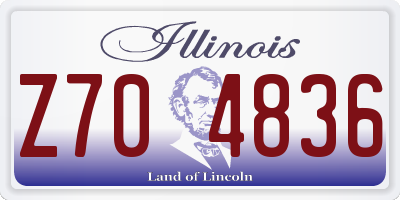 IL license plate Z704836