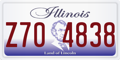 IL license plate Z704838