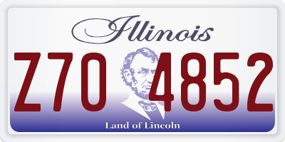 IL license plate Z704852