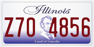IL license plate Z704856