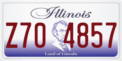 IL license plate Z704857