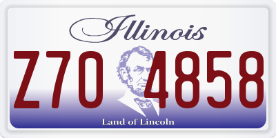 IL license plate Z704858