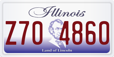 IL license plate Z704860