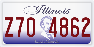 IL license plate Z704862