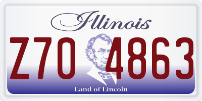 IL license plate Z704863
