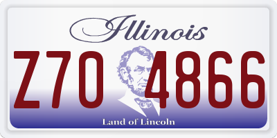 IL license plate Z704866