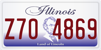 IL license plate Z704869