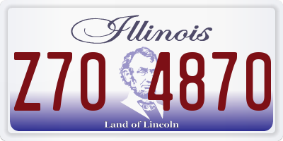 IL license plate Z704870