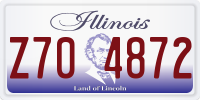 IL license plate Z704872