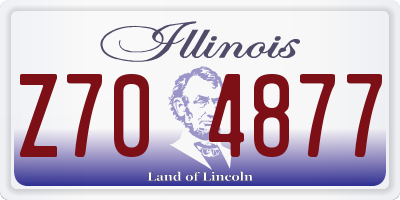 IL license plate Z704877