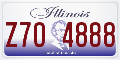 IL license plate Z704888