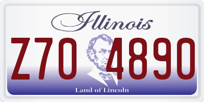 IL license plate Z704890