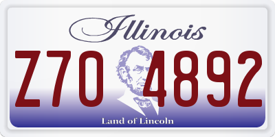 IL license plate Z704892