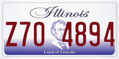 IL license plate Z704894