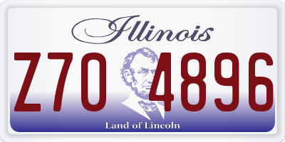 IL license plate Z704896