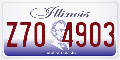 IL license plate Z704903
