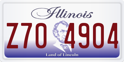 IL license plate Z704904