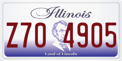 IL license plate Z704905