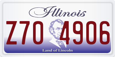 IL license plate Z704906