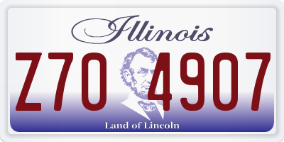 IL license plate Z704907