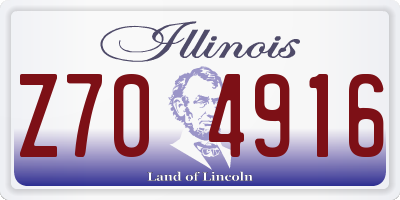 IL license plate Z704916