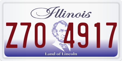 IL license plate Z704917