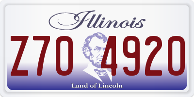IL license plate Z704920