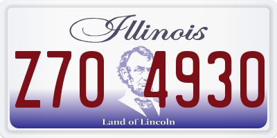 IL license plate Z704930