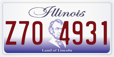 IL license plate Z704931