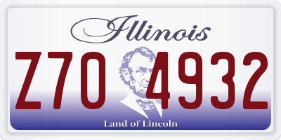 IL license plate Z704932