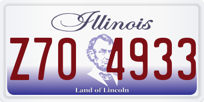 IL license plate Z704933