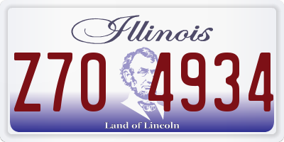 IL license plate Z704934
