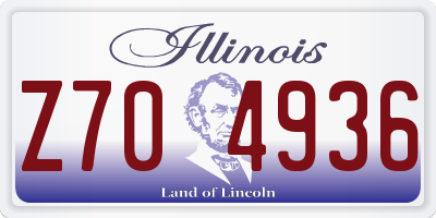 IL license plate Z704936