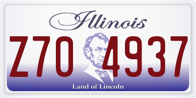 IL license plate Z704937