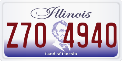IL license plate Z704940