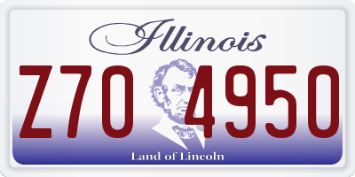 IL license plate Z704950