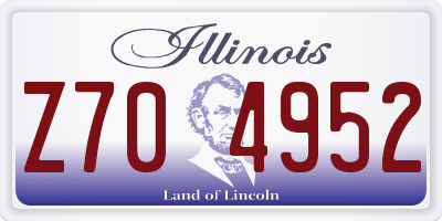 IL license plate Z704952
