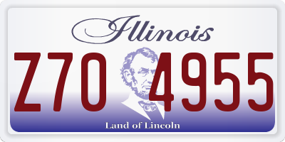 IL license plate Z704955
