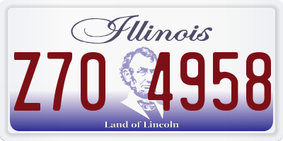 IL license plate Z704958
