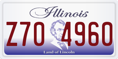 IL license plate Z704960