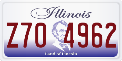 IL license plate Z704962