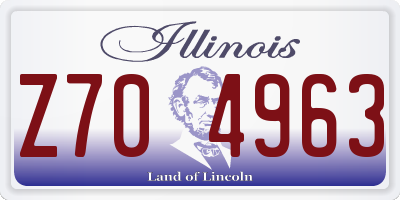 IL license plate Z704963