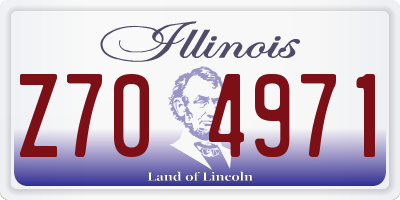 IL license plate Z704971