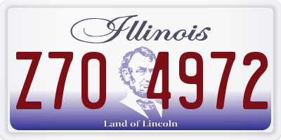 IL license plate Z704972