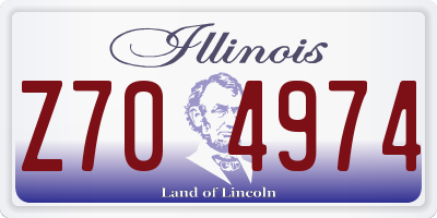 IL license plate Z704974