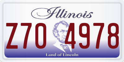 IL license plate Z704978