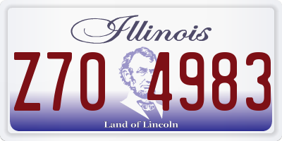IL license plate Z704983
