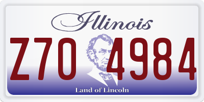 IL license plate Z704984