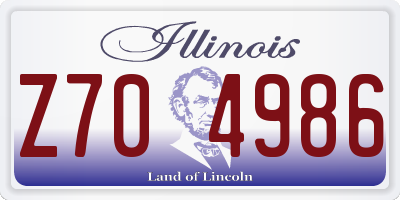 IL license plate Z704986