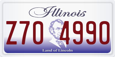 IL license plate Z704990